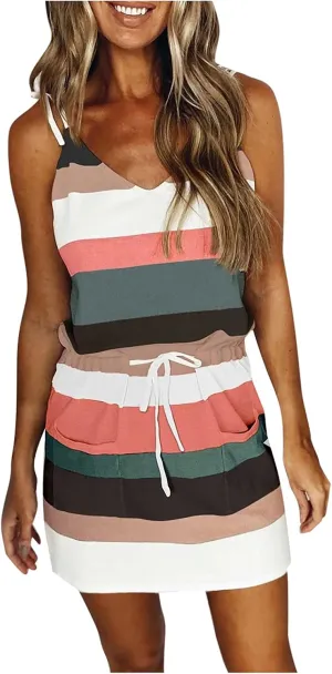 Ruffle Dress for Women Summer Women's Dress Summer Sleeveless Dress Floral Print Halter Pleated Bandage Party