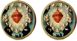 Sacred Heart Earring Religious Spiritual Catholic Religion Jesus Faith Jewellery Jewelry Glass Photo Jewelry