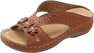 Sandals for Women 2024 Summer New Open Toe Cushion Orthopedic Arch Support Walking Sandals Shoes Dressy Flat