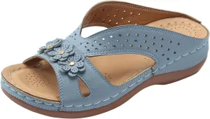 Sandals for Women 2024 Summer New Open Toe Cushion Orthopedic Arch Support Walking Sandals Shoes Dressy Flat