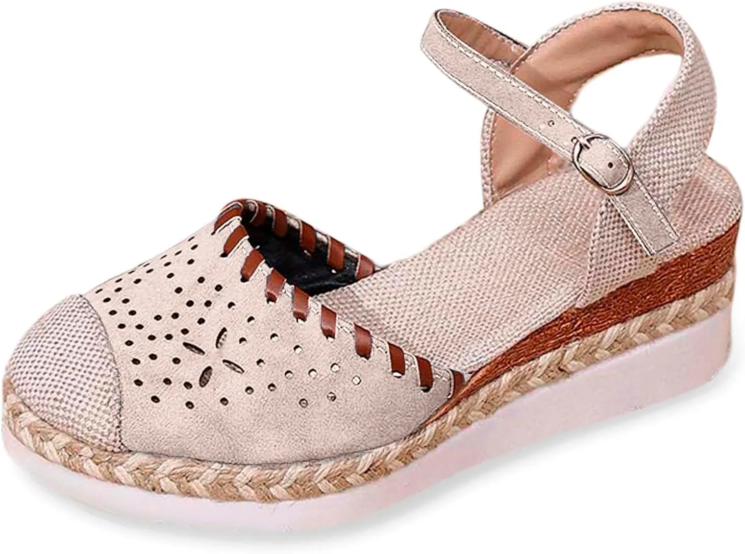 Sandals For Women 2025 Lightweight Dress Shoes For Women With Back Strap Work Dressy Wide Width Wedge Shoes