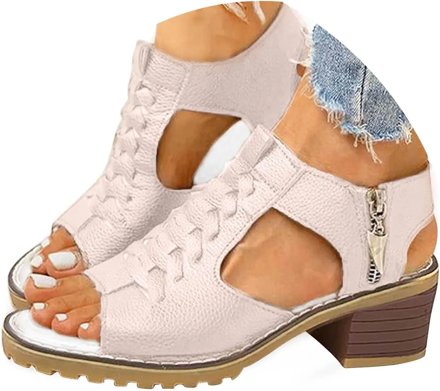 Sandals Womens Summer Comfortable Dressy Platform Womens Sandals Casual Cross Ankle Strap Wedge Sandals Women