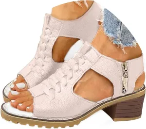 Sandals Womens Summer Comfortable Dressy Platform Womens Sandals Casual Cross Ankle Strap Wedge Sandals Women