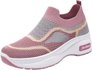 SBGMoSJ Platform Wedge Sneakers for Women 2023 Womens Tennis Shoes Size 8.5 Wide Width Nurse Shoes for Women Comfortable White Lace Up Women's Sneakers Wide Toe Cute Comfy Work Shoes for Women
