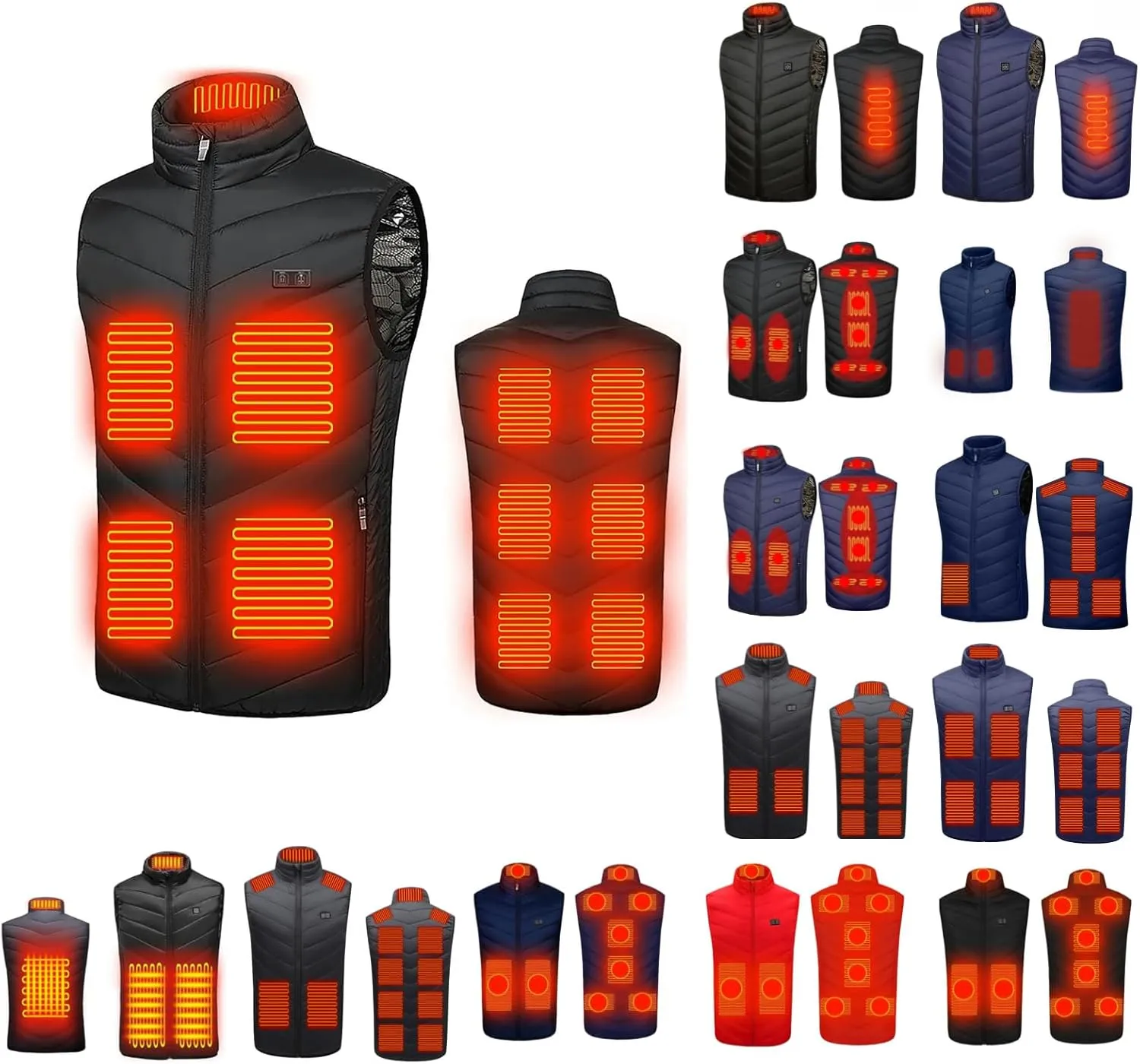 SEAOPEN Heated Vest for Men Women Plus Size Lightweight Heated Jackets Adjustable Electric Heating Vest with Pockets