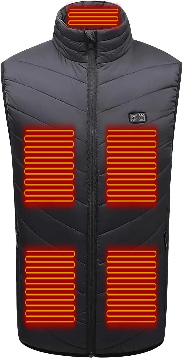 SEAOPEN Heated Vest for Men Women Plus Size Lightweight Heated Jackets Adjustable Electric Heating Vest with Pockets
