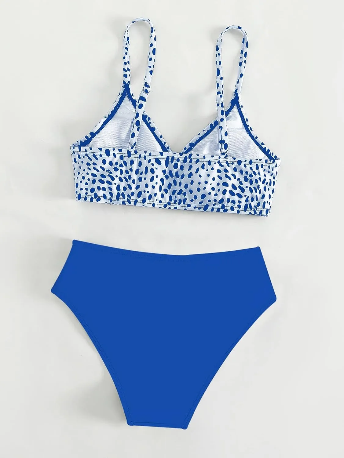 SHENHE Girl's 2 Piece O Ring Bikini High Waisted Spaghetti Strap Cute Swimsuit Bathing Suit