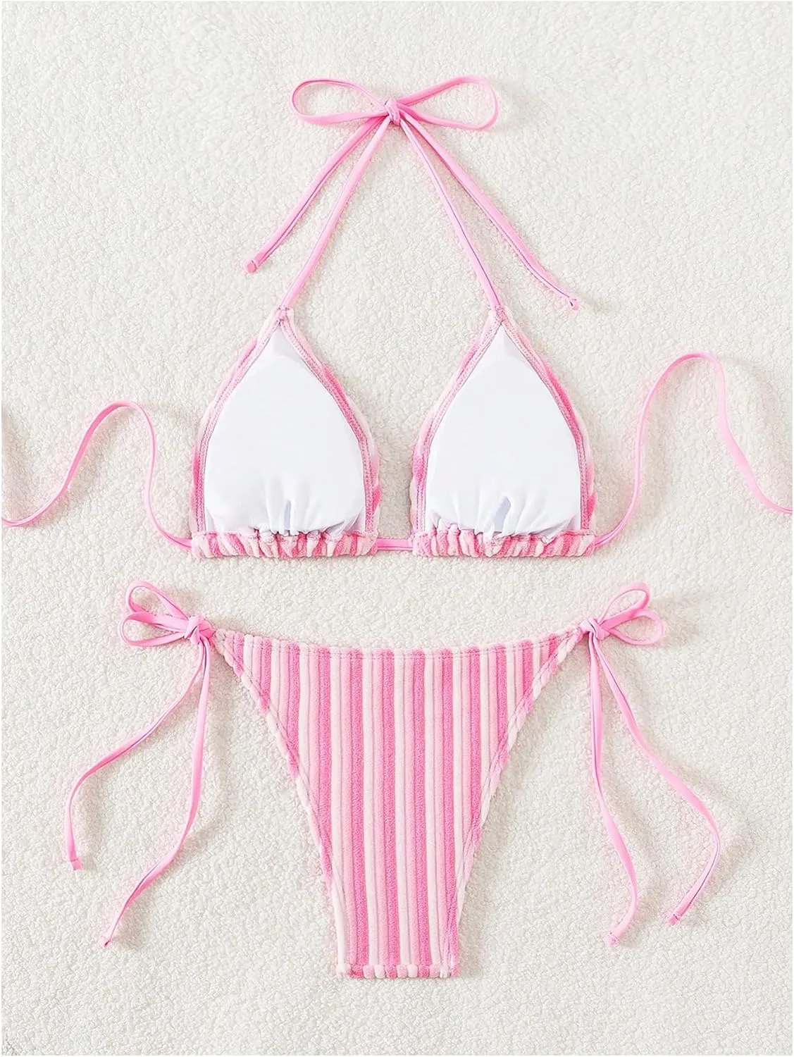SHENHE Women's 2 Piece Swimsuit Floral Print Halter Tie Side Triangle Bikini Set