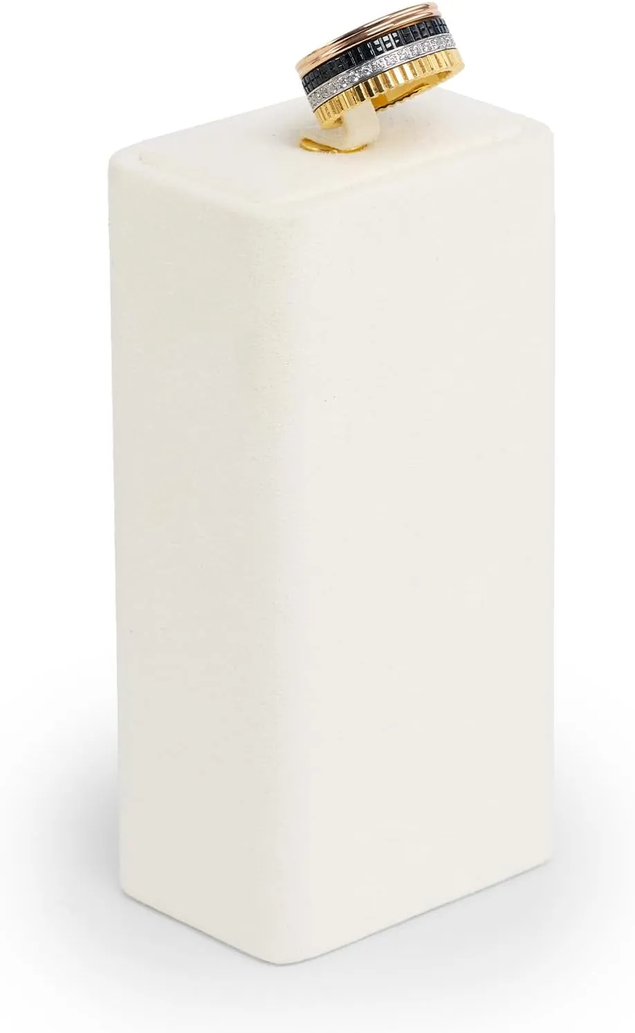 Single Jewelry Ring Stand Display Showcase Beige Microfiber Jewelry Display Stand for Ring(L)