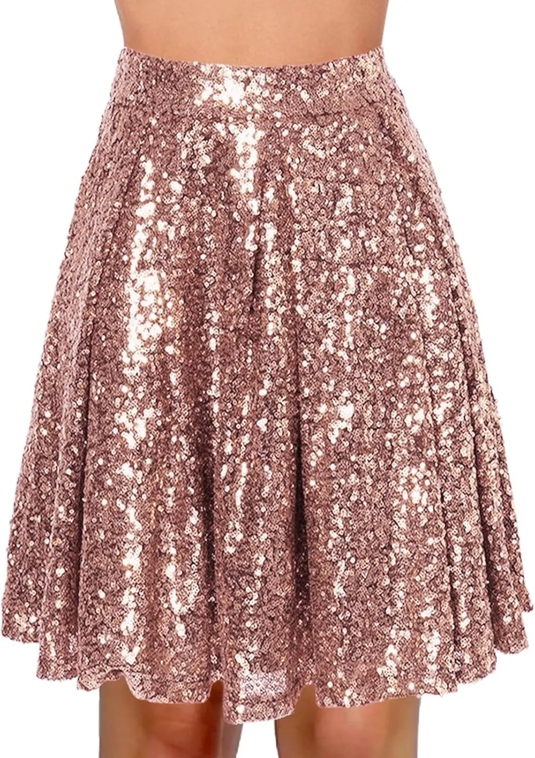 Skirts Women's Fashion High Waist Pleated Solid Color Short Skirt Loose Sequin Skirt Skirts Tutu Dress for Women