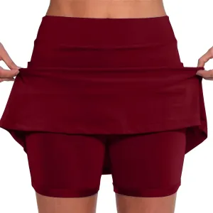 Skorts for Women Dressy Casual High Waist Plus Size Skirt with Shorts Summer Athletic Tummy Control Tennis Skirts Yoga Skort