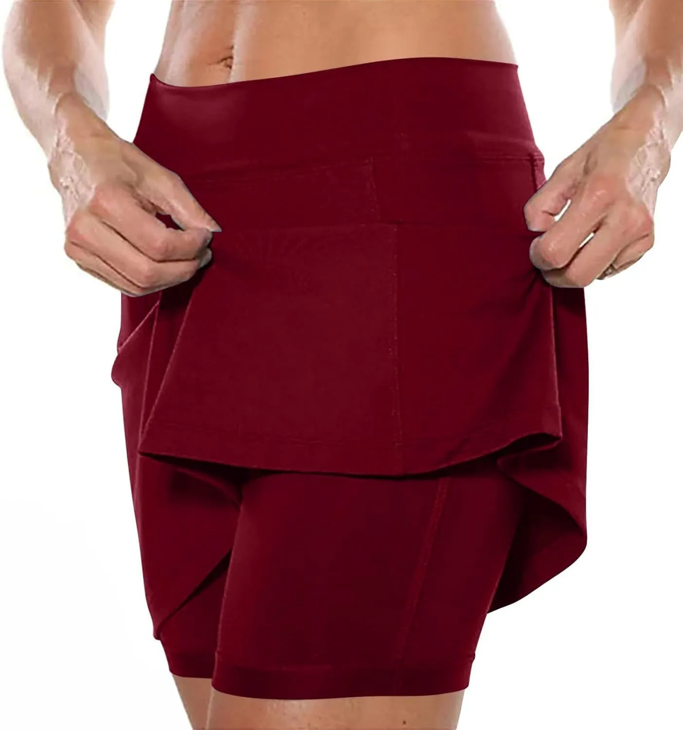 Skorts for Women Dressy Casual High Waist Plus Size Skirt with Shorts Summer Athletic Tummy Control Tennis Skirts Yoga Skort