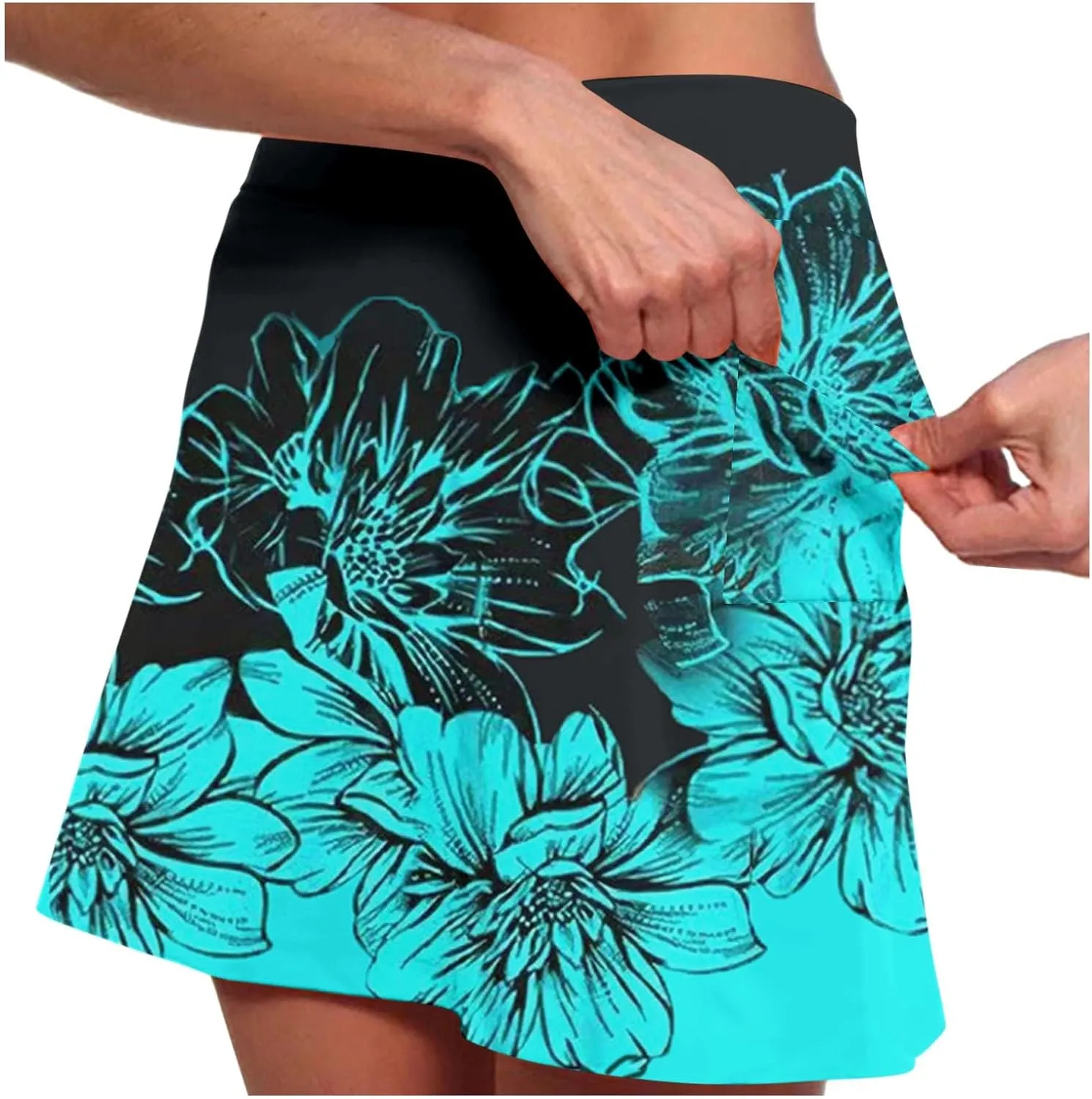 Skorts for Women Dressy Casual High Waist Plus Size Skirts with Shorts Summer Tummy Control Athletic Tennis Skirt Yoga Skort