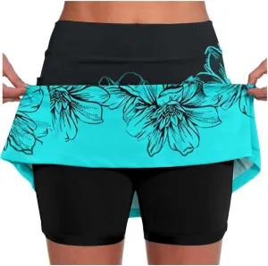 Skorts for Women Dressy Casual High Waist Plus Size Skirts with Shorts Summer Tummy Control Athletic Tennis Skirt Yoga Skort