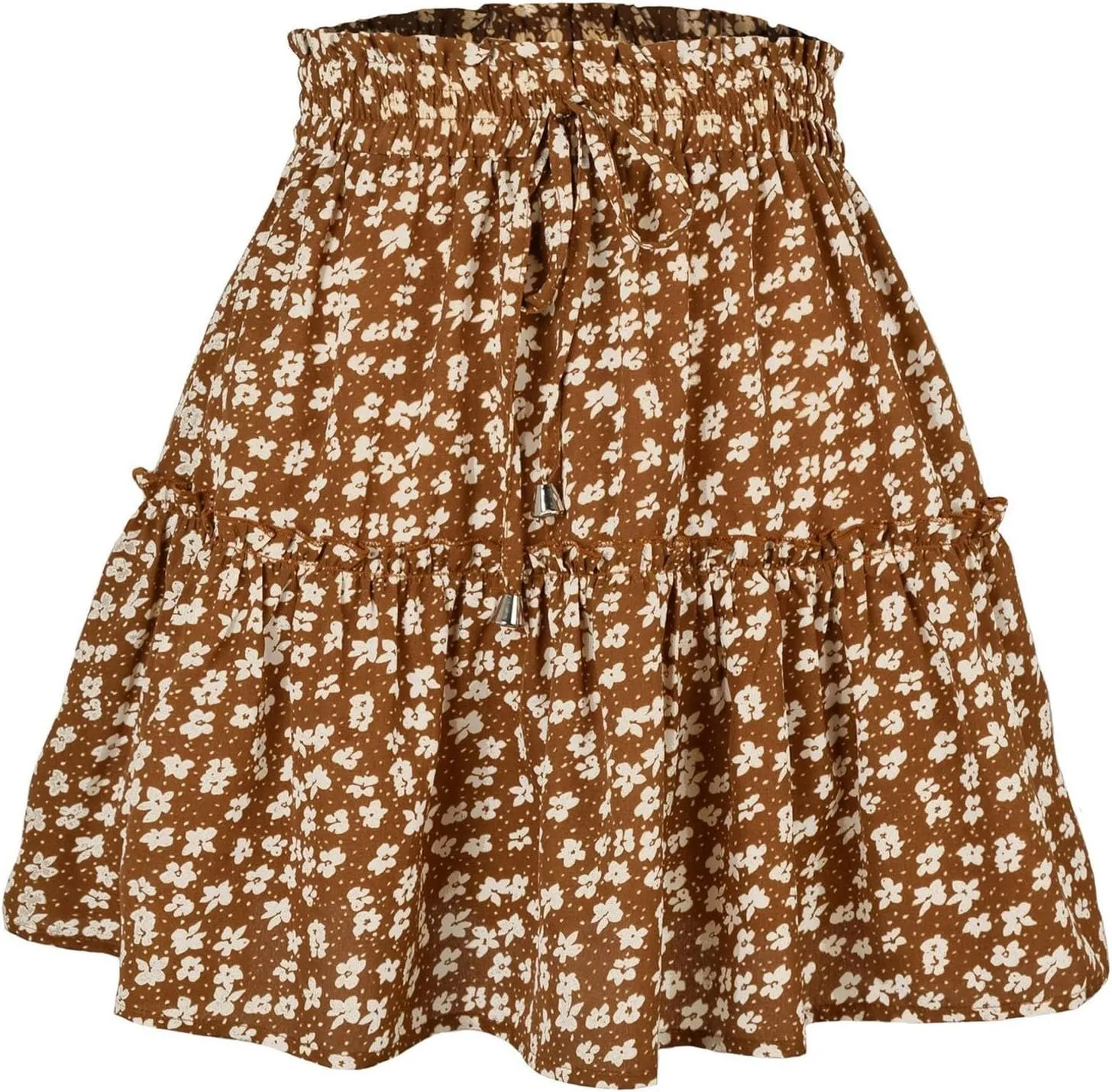Skorts for Women Dressy Casual Pleated Tiered Flowy Mini Skirt High Waisted A-Line Boho Beach Skirts Summer Hawaiian