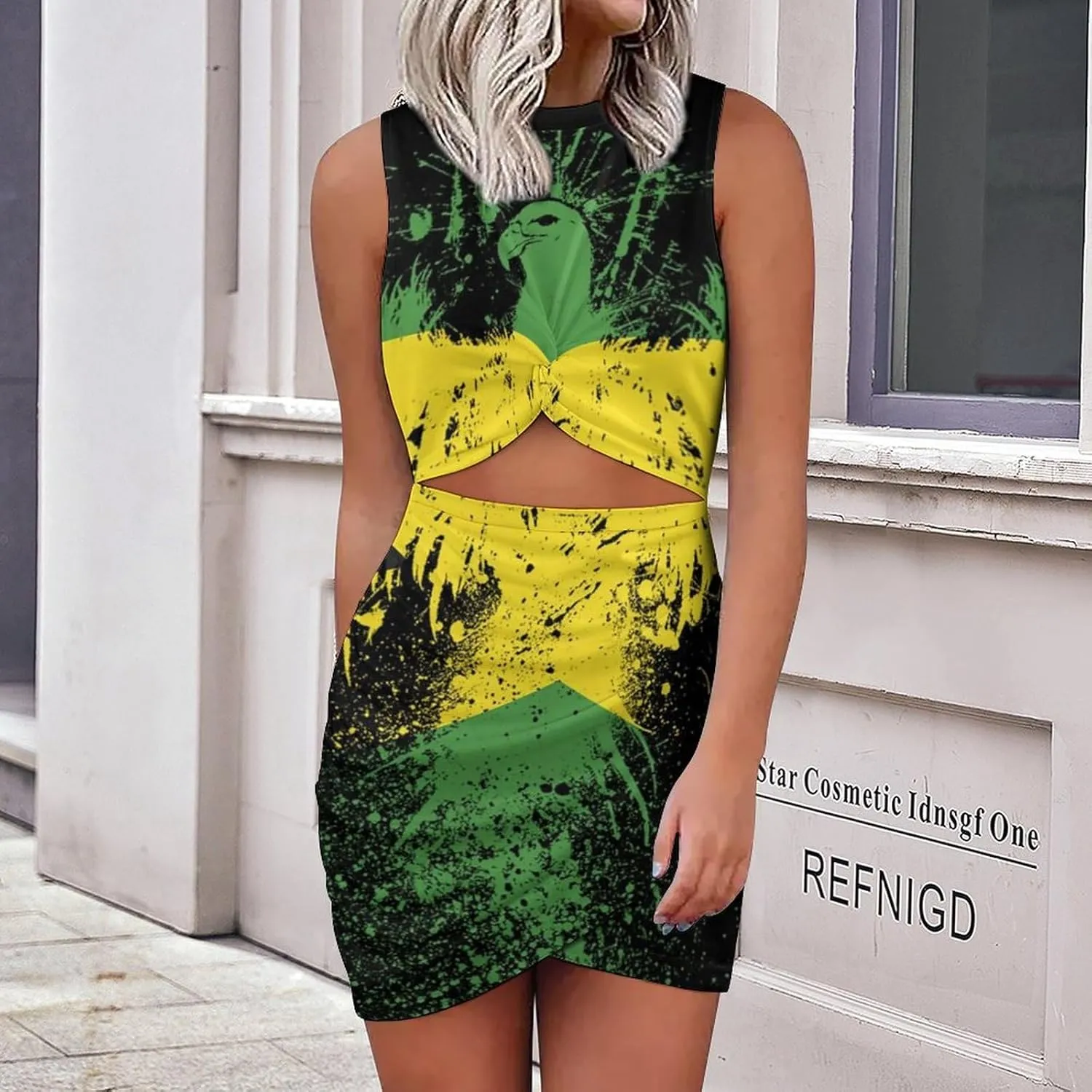 Slim Wrap Hip Skirt for Women Jamaican Flag Maxi Dresses Summer Sexy Long Dresses for Girls