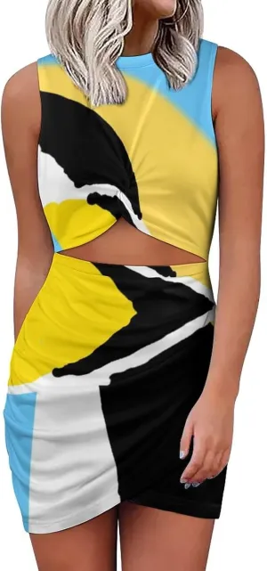 Slim Wrap Hip Skirt for Women Jamaican Flag Maxi Dresses Summer Sexy Long Dresses for Girls