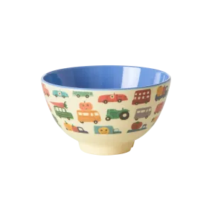 Small Bowl in Happy Cars Print