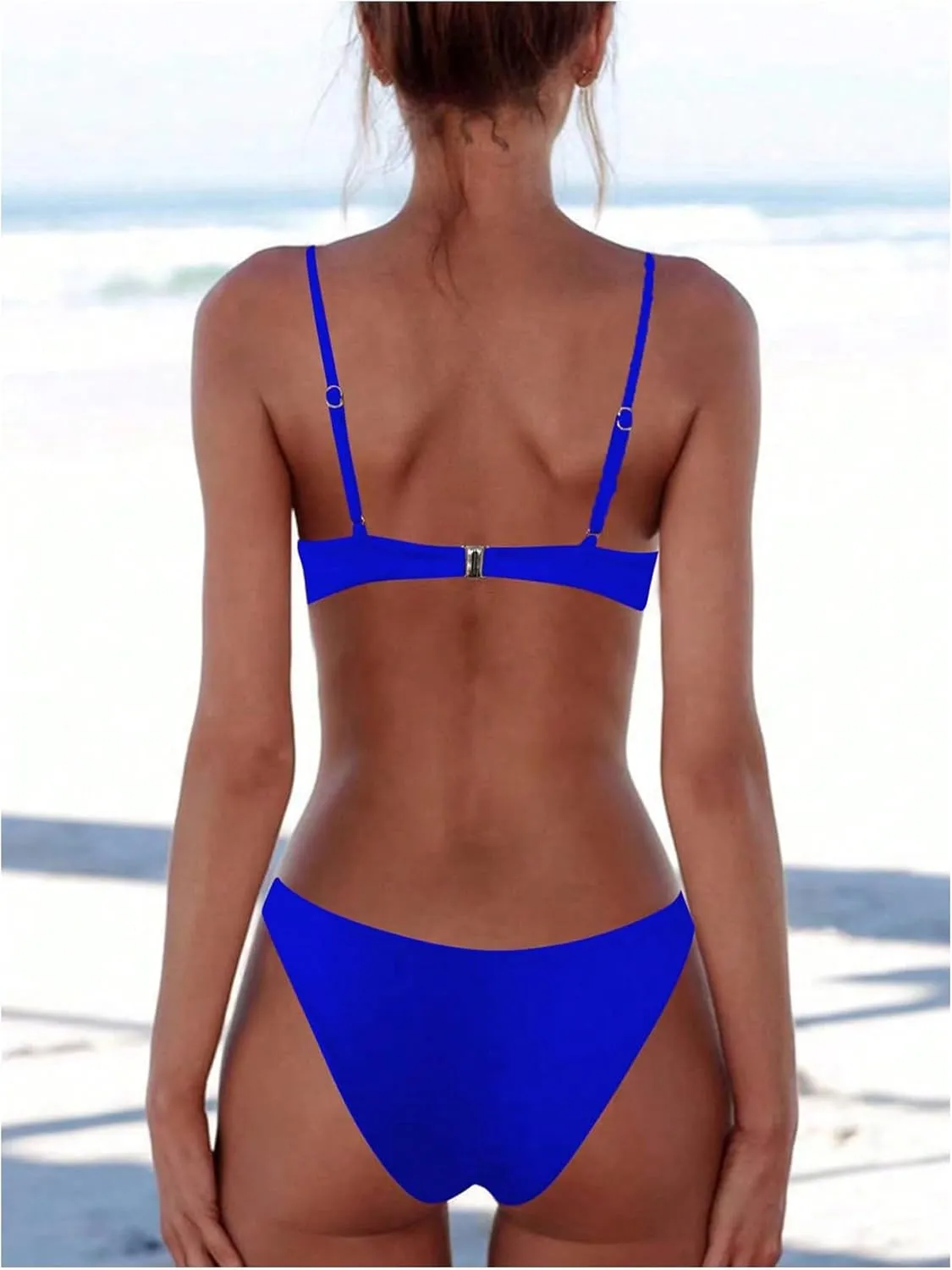 SOLY HUX Bathing Suit for Women Two Piece Swimsuit Spaghetti Strap Summer Beach Bikini Set