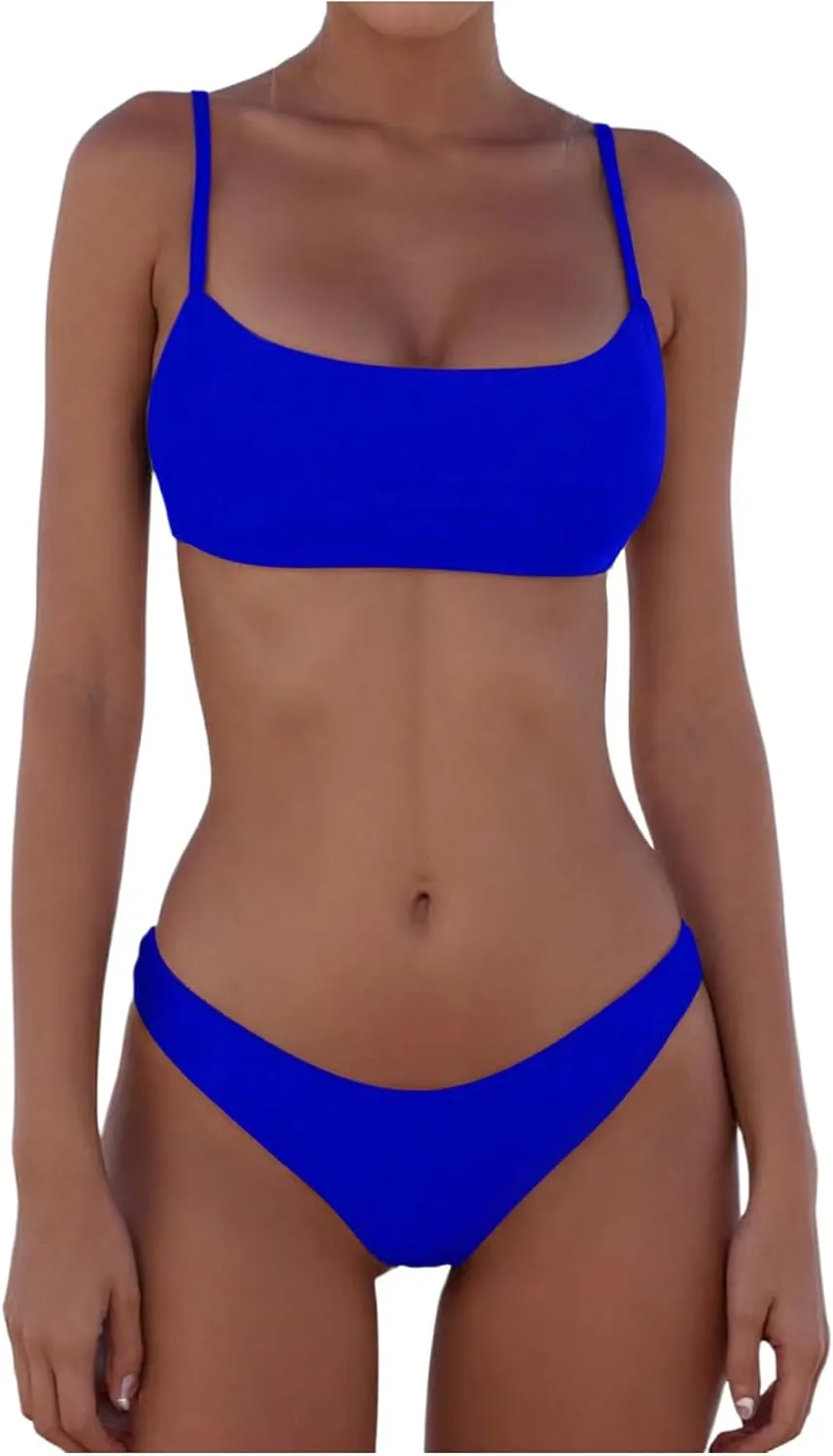 SOLY HUX Bathing Suit for Women Two Piece Swimsuit Spaghetti Strap Summer Beach Bikini Set