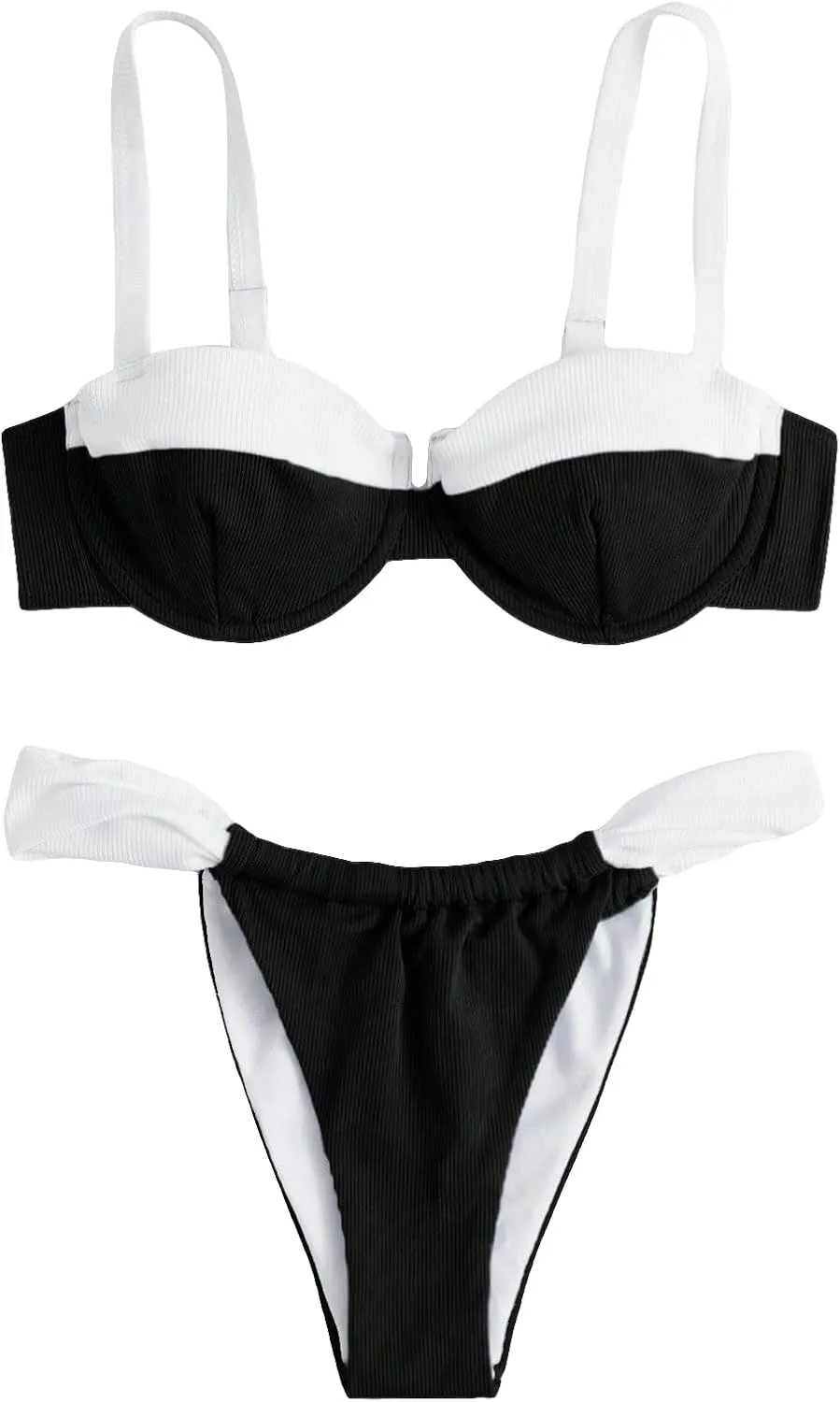 SOLY HUX Women's Color Block Underwire Bikini Sets Bathing Suits Two Piece Swimsuits