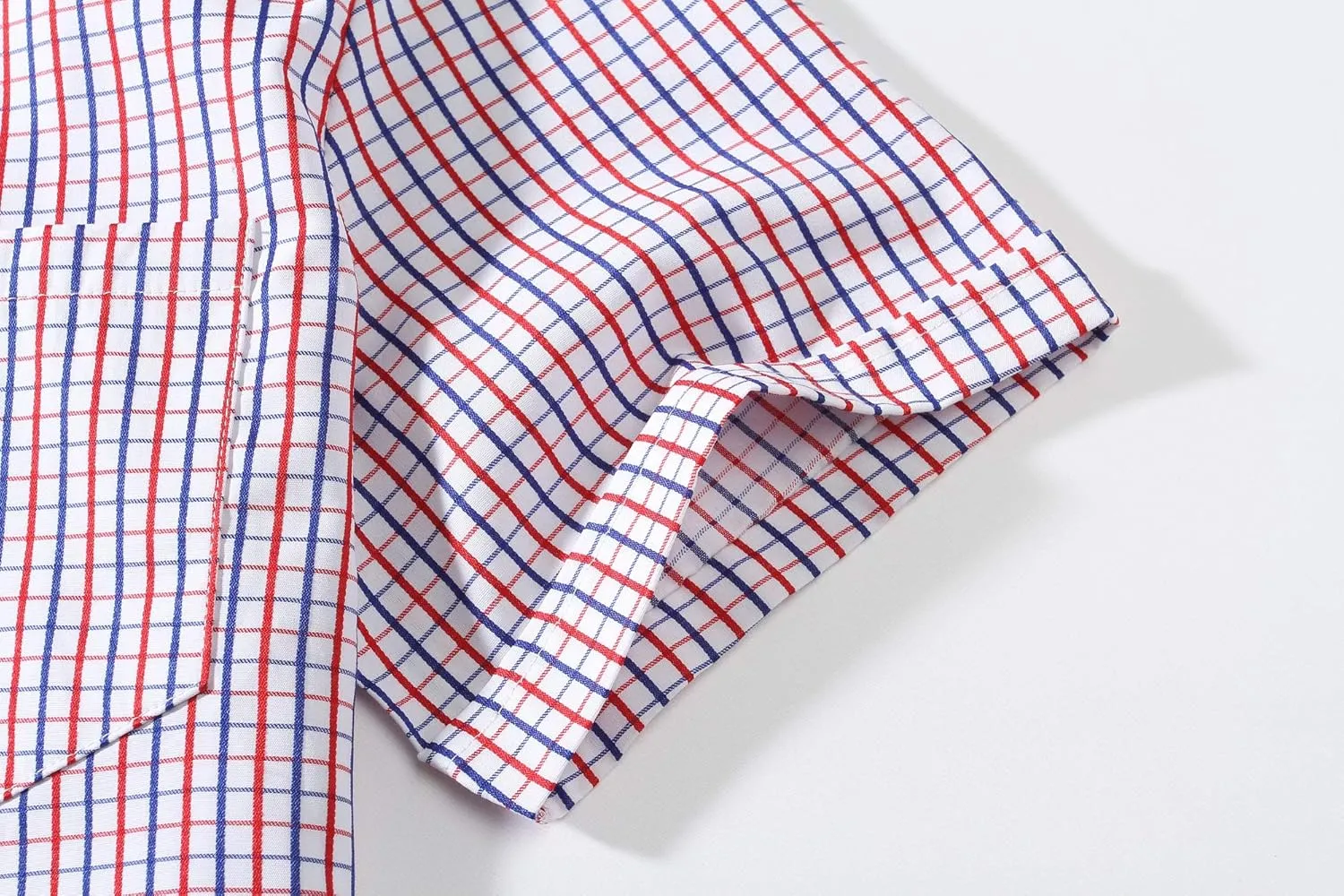 SSLR Mens Short Sleeve Button Down Shirts Casual Striped Plaid Shirts Dress Shirts for Men