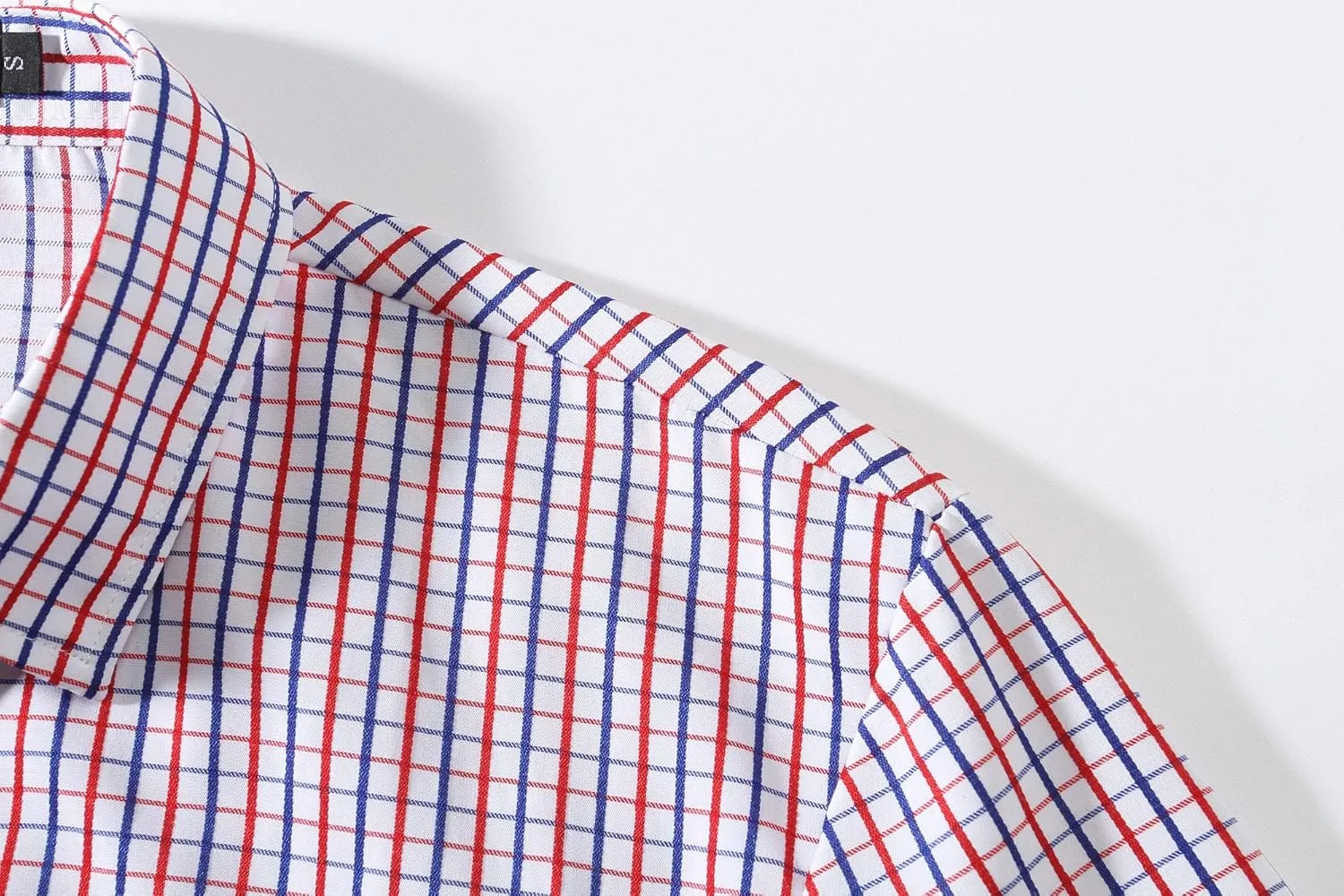 SSLR Mens Short Sleeve Button Down Shirts Casual Striped Plaid Shirts Dress Shirts for Men