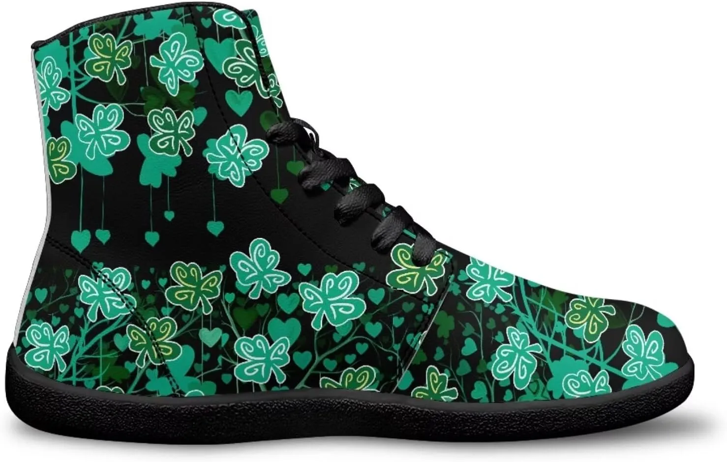 St. Patrick's Day Design Mens High Top Sneakers Women Barefoot Shoes Minimalist Lace Up Zero Drop Sole Wide Tow Running Shoes