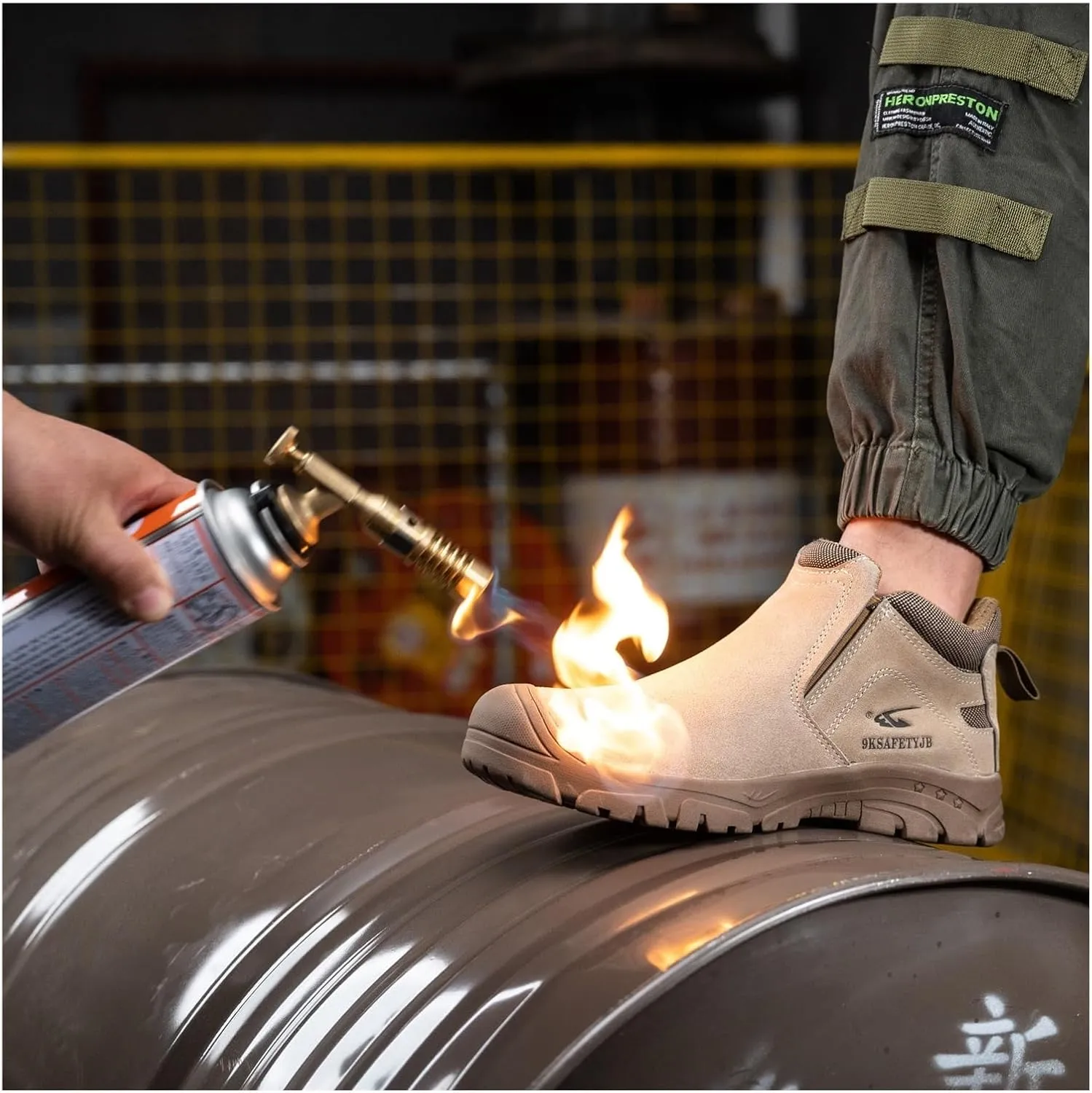 Steel Toe Work Boots for Men and Women - Slip-On Welding Boots, Comfortable Welder Construction Safety Boots - Non-Slip