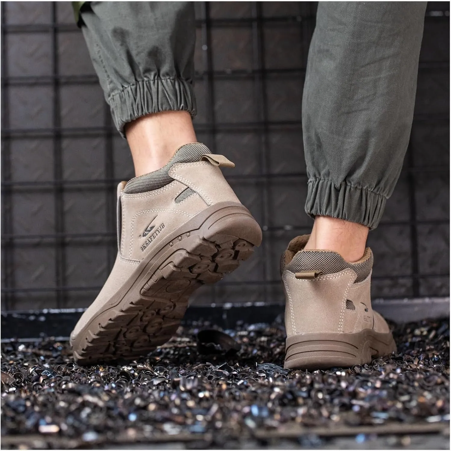 Steel Toe Work Boots for Men and Women - Slip-On Welding Boots, Comfortable Welder Construction Safety Boots - Non-Slip