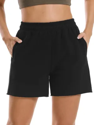 Stelle Women's Sweat Shorts Casual Drawstring Shorts Comfy Cotton High Waisted Workout Lounge Shorts with Pockets