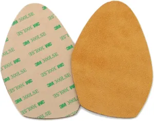 Stick-on suede soles for high-heeled shoes, with industrial-strength adhesive backing. Resole old dance shoes or convert your favorite heels to perfect dance shoes [SUEDE-LA-r02]