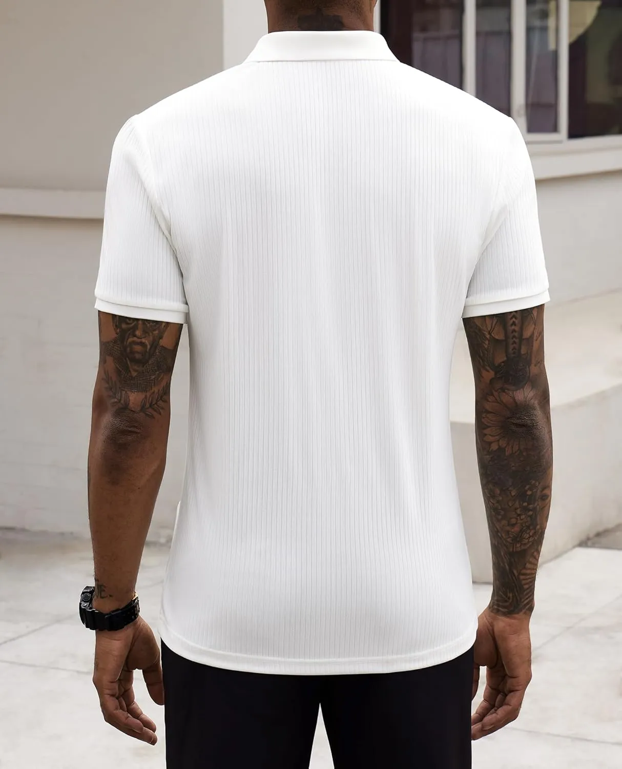 Stretch Polo Shirts for Men Short Sleeve Golf Polo Shirts Slim Polo T-Shirts for Men Golf Shirts Tennis Polo