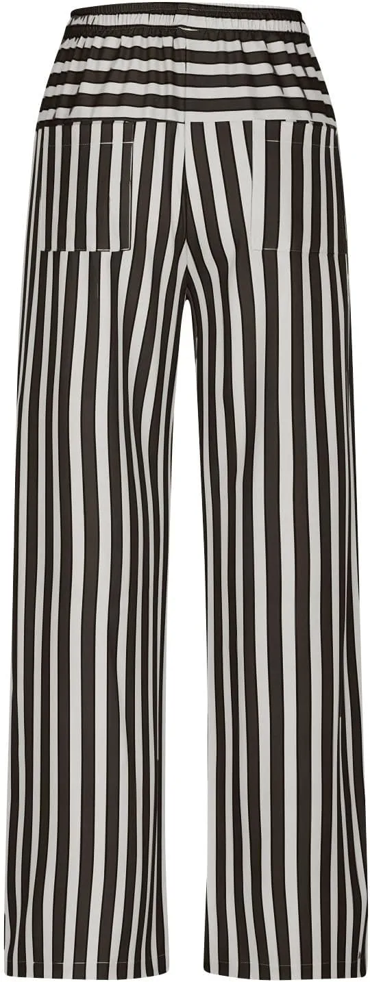 Striped Pants for Women 2025 Spring Drawstring Striped Pants Loose Wide Leg Trousers Casual Low Waist Pant