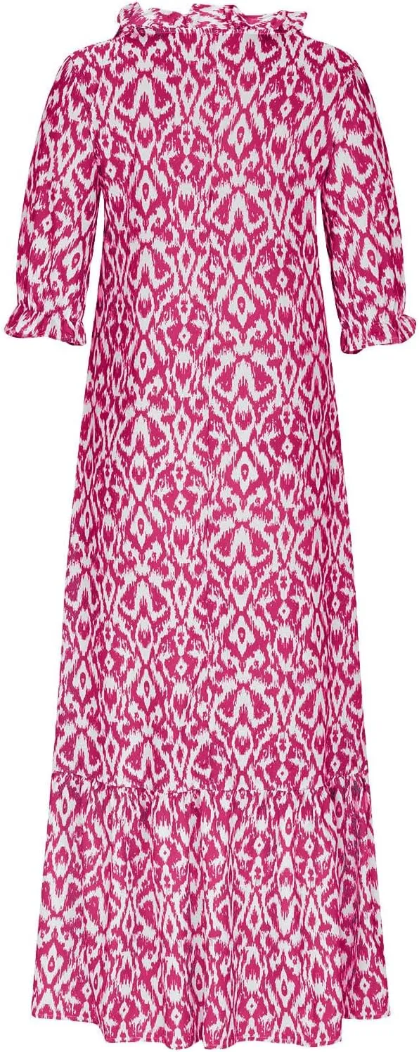 Summer Dresses for Women 2025 Short Sleeve Boho Maxi Dress V Neck Floral Sundress Casual Beach Vacation Outfits Clothes