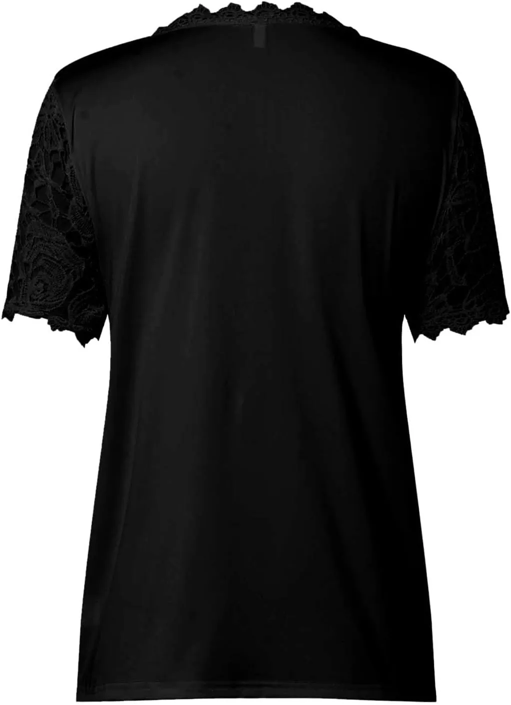 Summer Tops for Women 2024 Lace Crochet Embroidery Crewneck T Shirts Dressy Casual Short Sleeve Elegant Work Blouses