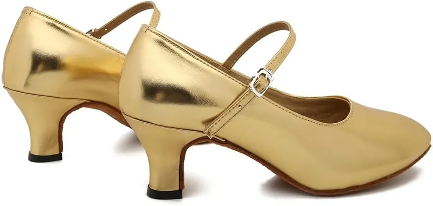 SWDZM Ballroom Dance Shoes Women Low Heel Closed Toe Latin Salsa Tango Character Dancing Shoes