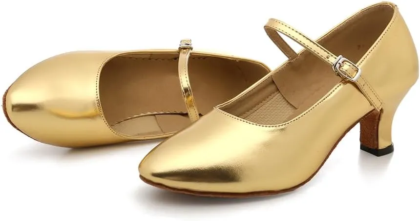 SWDZM Ballroom Dance Shoes Women Low Heel Closed Toe Latin Salsa Tango Character Dancing Shoes