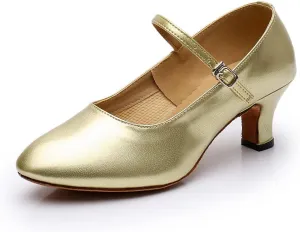 SWDZM Ballroom Dance Shoes Women Low Heel Closed Toe Latin Salsa Tango Character Dancing Shoes