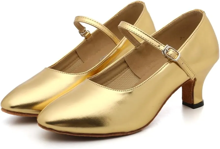SWDZM Ballroom Dance Shoes Women Low Heel Closed Toe Latin Salsa Tango Character Dancing Shoes