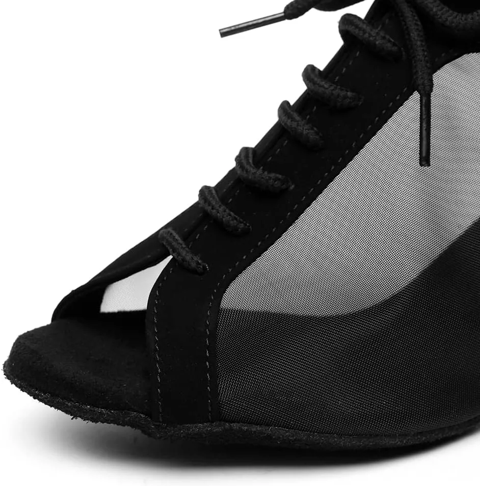 SWDZM Womens Latin Dance Shoes Lace up Ballroom Salsa Tango Dance Practice Shoes,Model L595