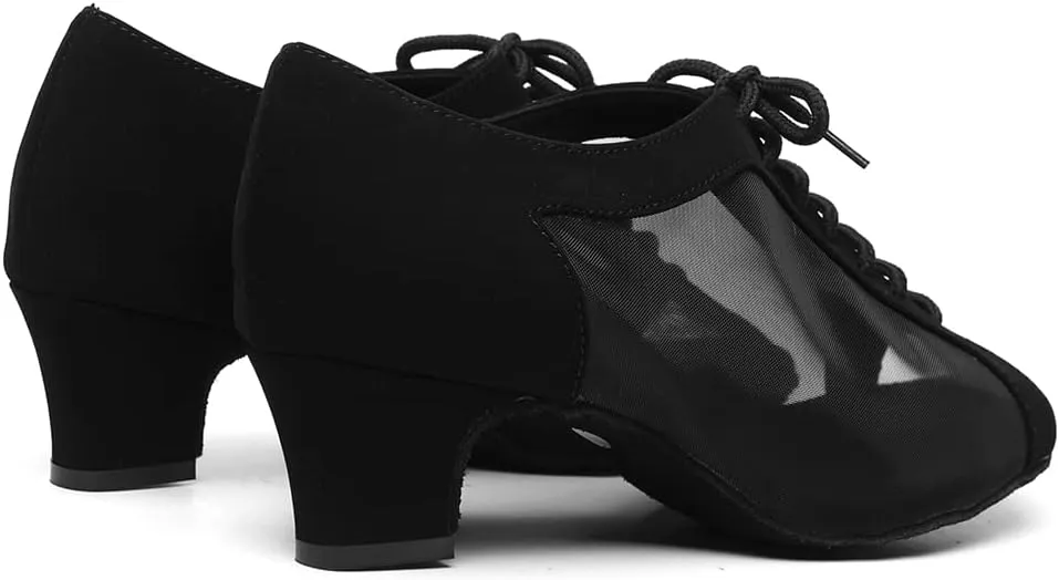 SWDZM Womens Latin Dance Shoes Lace up Ballroom Salsa Tango Dance Practice Shoes,Model L595