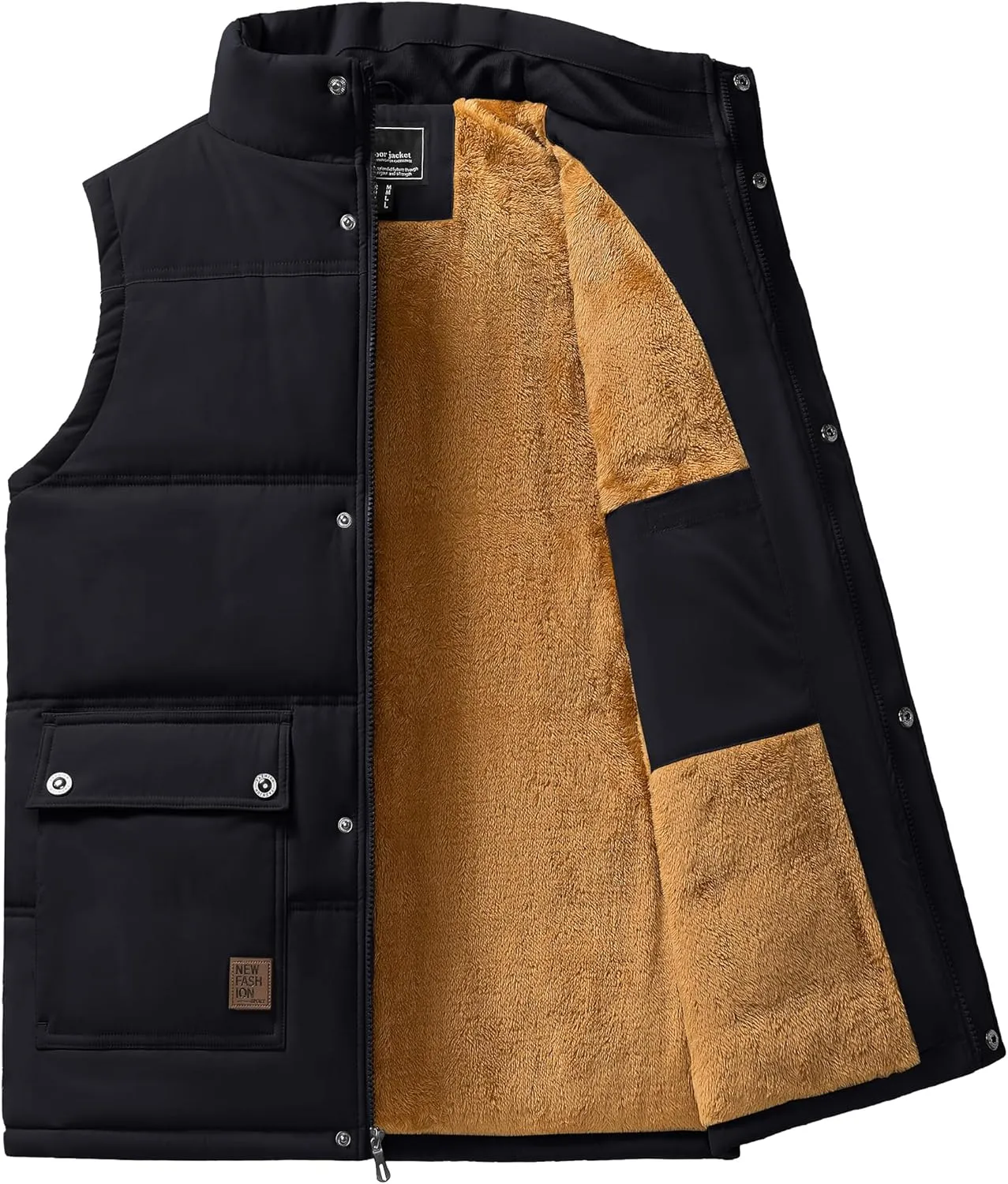 TACVASEN Men's Outdoor Vests Full Zip Up Warm Fleece Lining Sleeveless Outwear