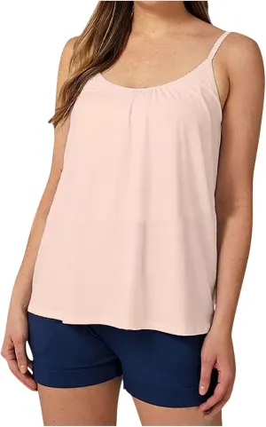 Tank Top with Built in Bra for Women Women's Cool Flowy Bra Cami | with Built-in Cups | Relaxed Fit | Adjustable Spaghetti