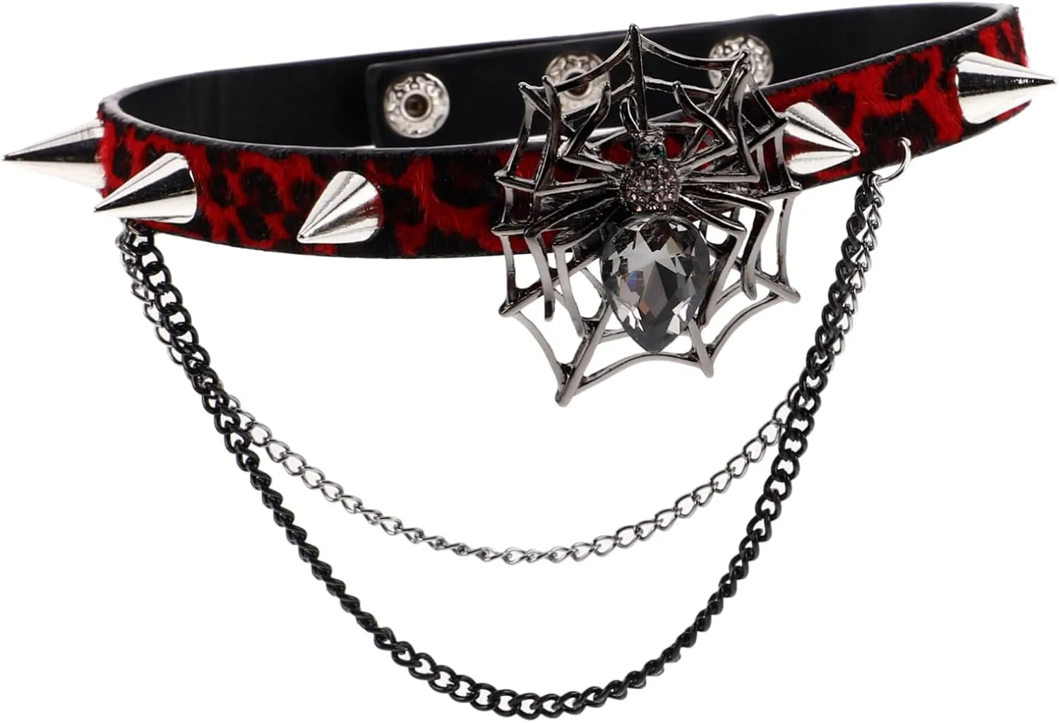 Tassel Spider Necklace Halloween Spider Jewelry Studded Necklace Spider Web Jewelry Halloween Spider