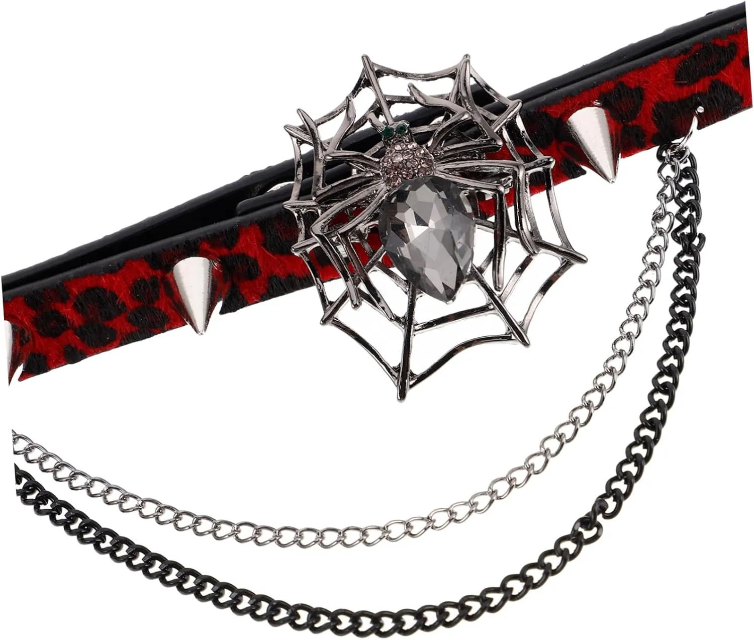 Tassel Spider Necklace Halloween Spider Jewelry Studded Necklace Spider Web Jewelry Halloween Spider