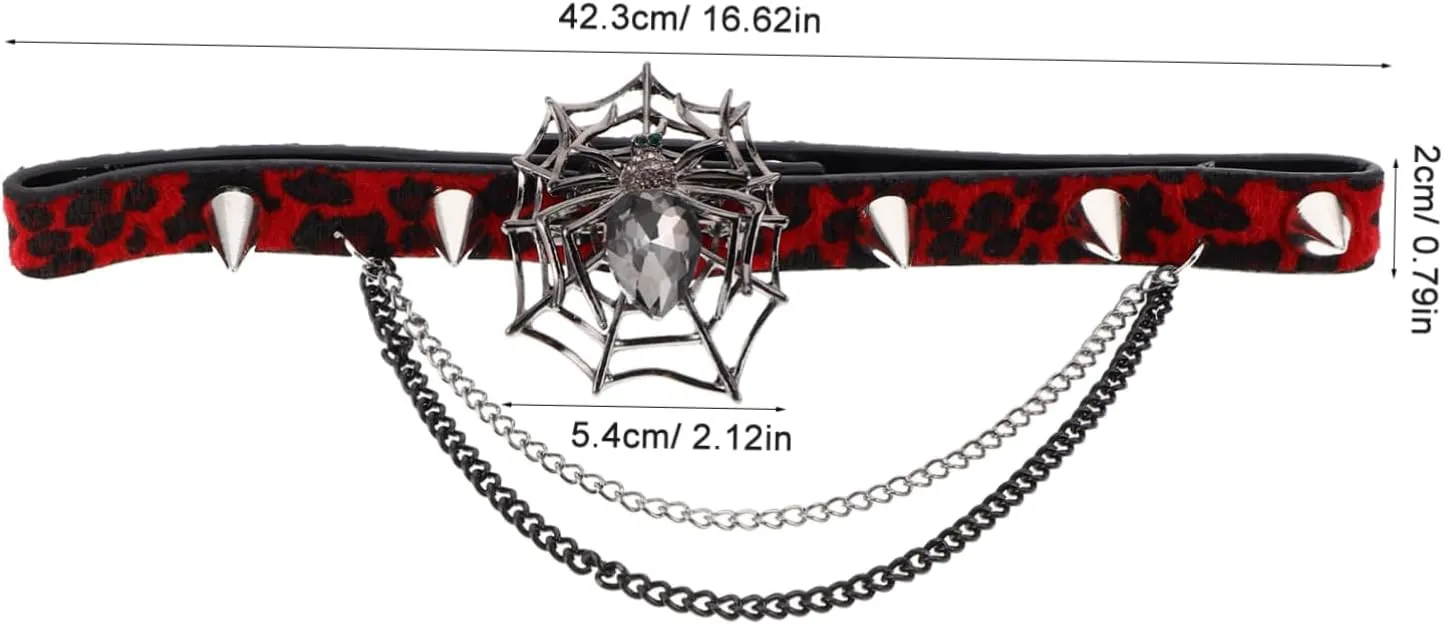 Tassel Spider Necklace Halloween Spider Jewelry Studded Necklace Spider Web Jewelry Halloween Spider