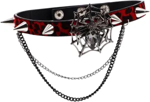 Tassel Spider Necklace Halloween Spider Jewelry Studded Necklace Spider Web Jewelry Halloween Spider