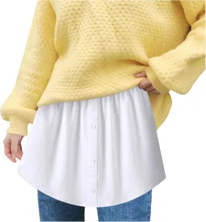 Tiered Size Women's Slip Half Skirt Layered Sheer Stripe Printing Extender Plus Skirt Skirt Plaid (White, XL)