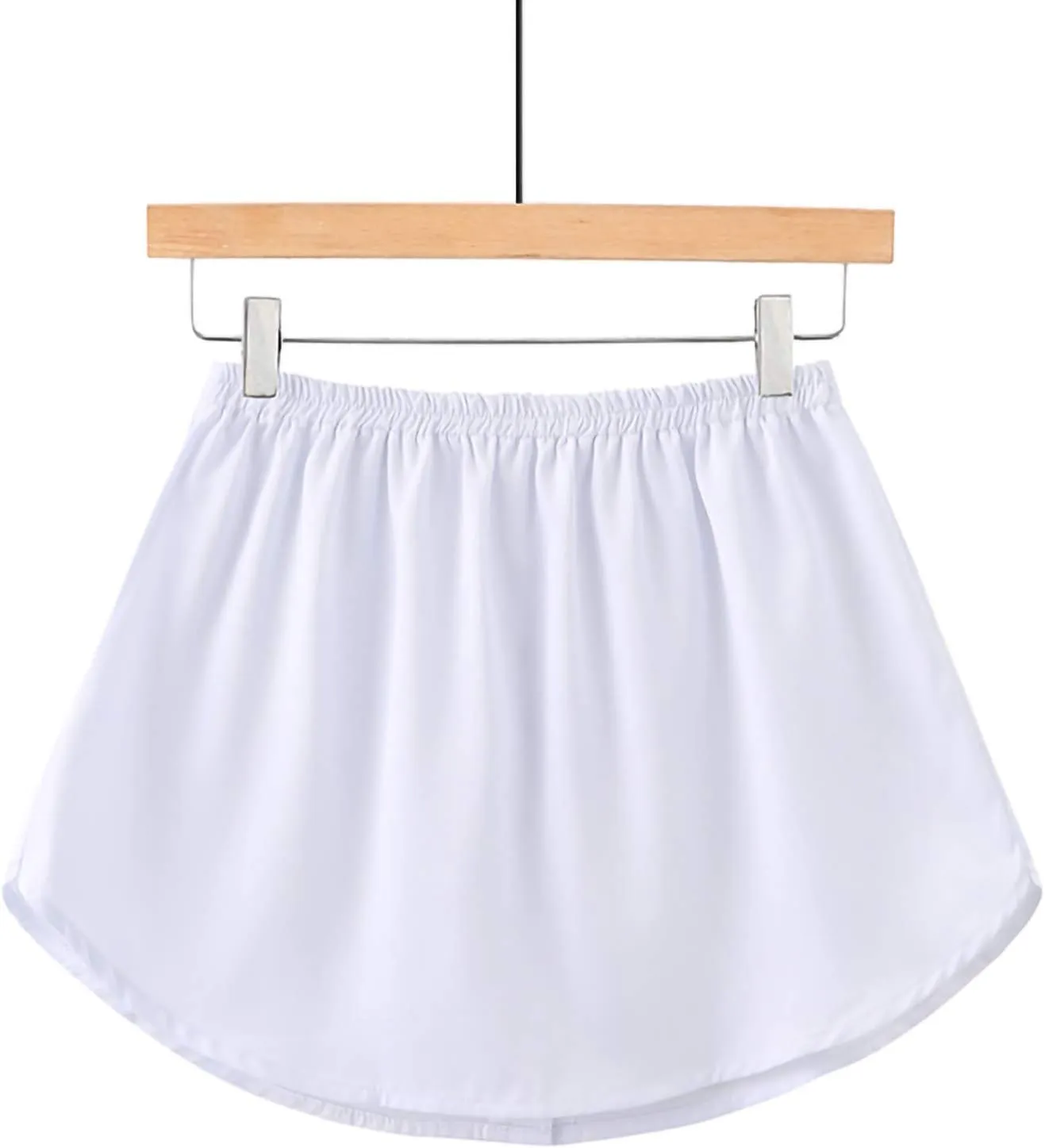 Tiered Size Women's Slip Half Skirt Layered Sheer Stripe Printing Extender Plus Skirt Skirt Plaid (White, XL)